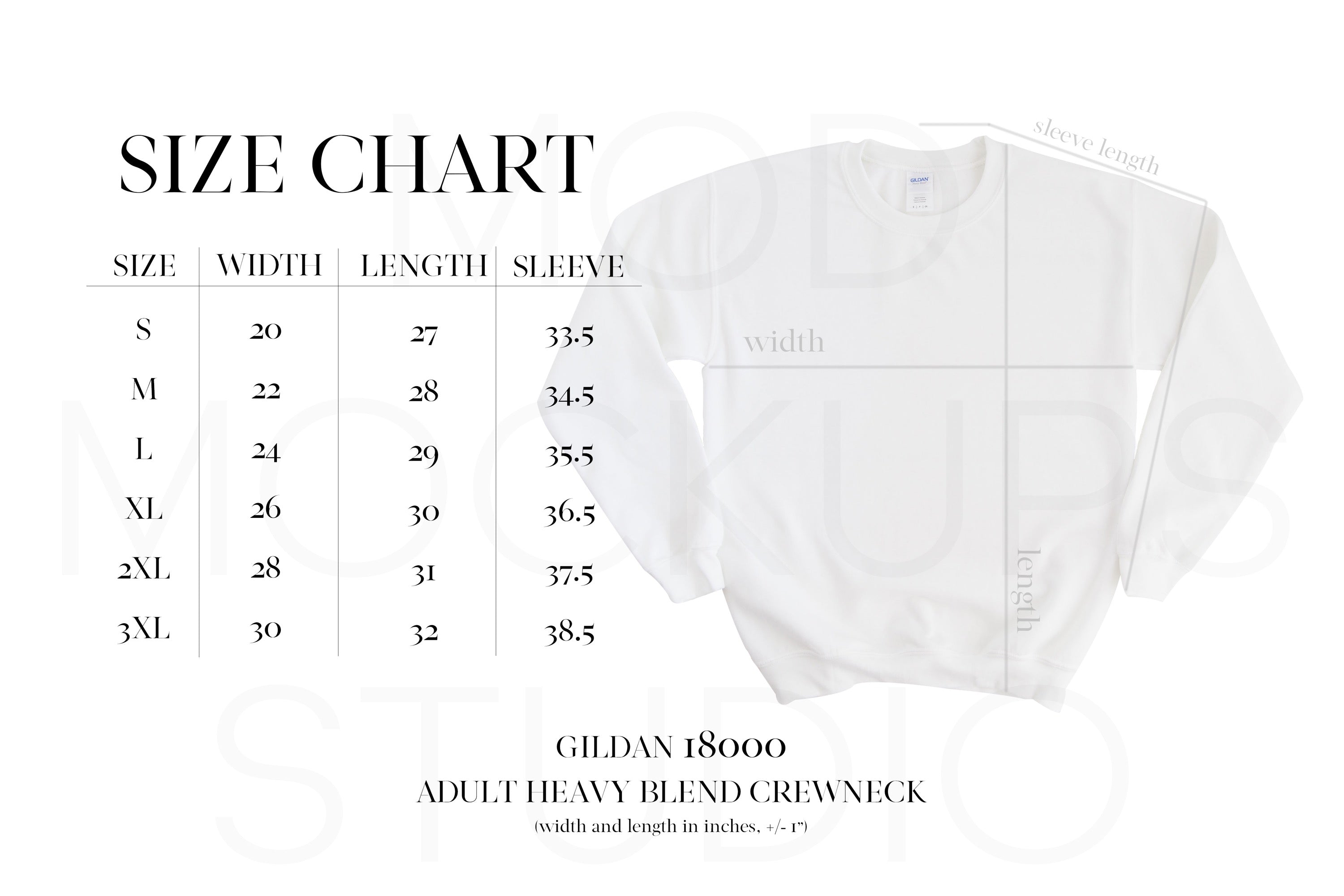 Gildan Size Chart