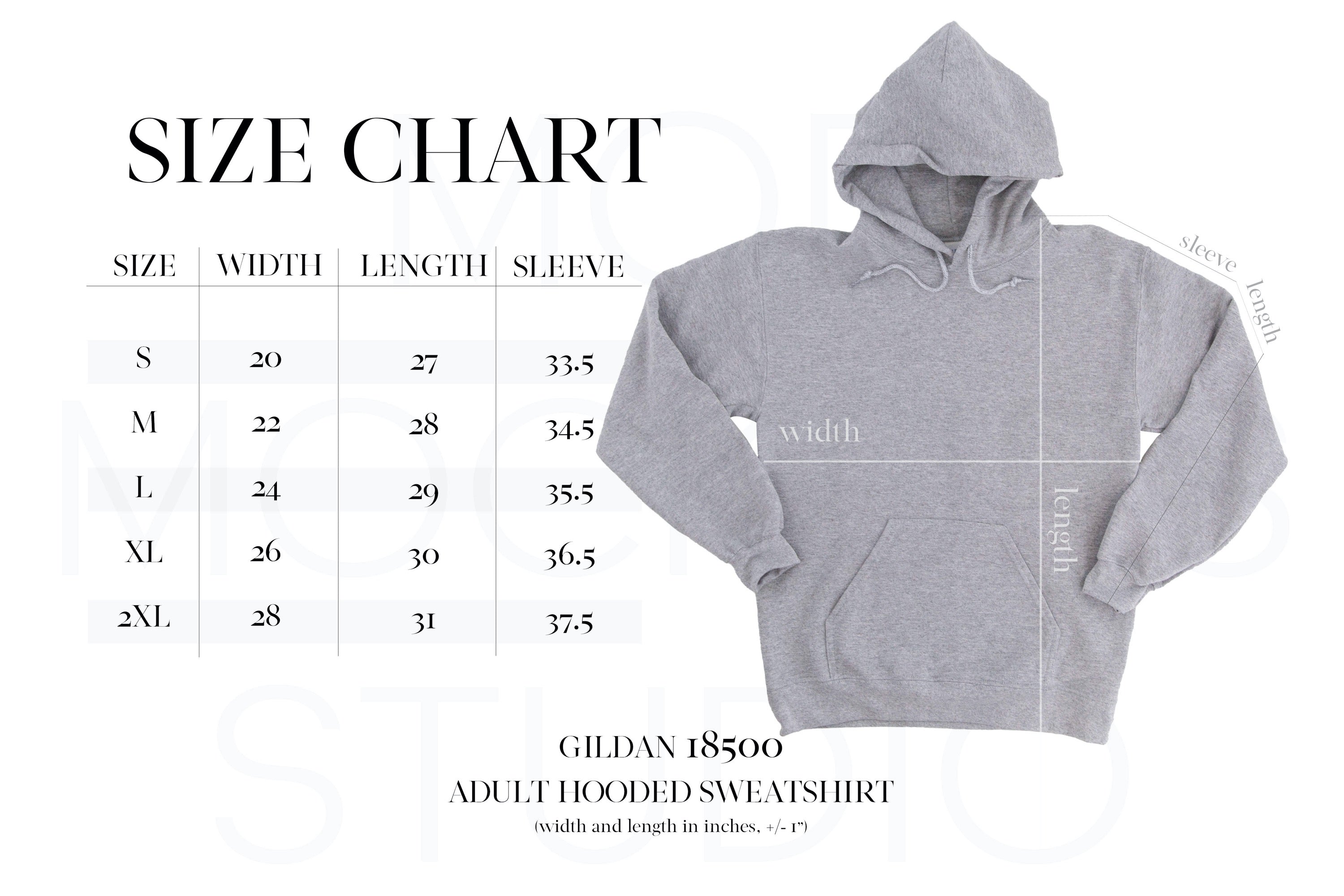 Gildan g185 size chart hotsell